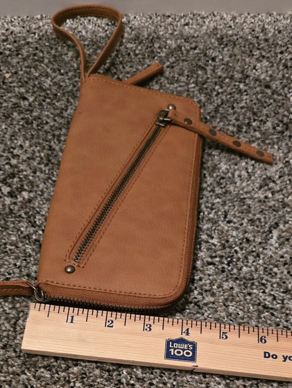 NWOT Free People Distressed Vegan Wallet Brown Boho Wristlet Clutch